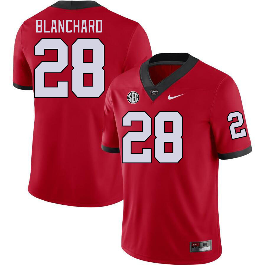 Men #28 Walter Blanchard Georgia Bulldogs College Football Jerseys Stitched-Red